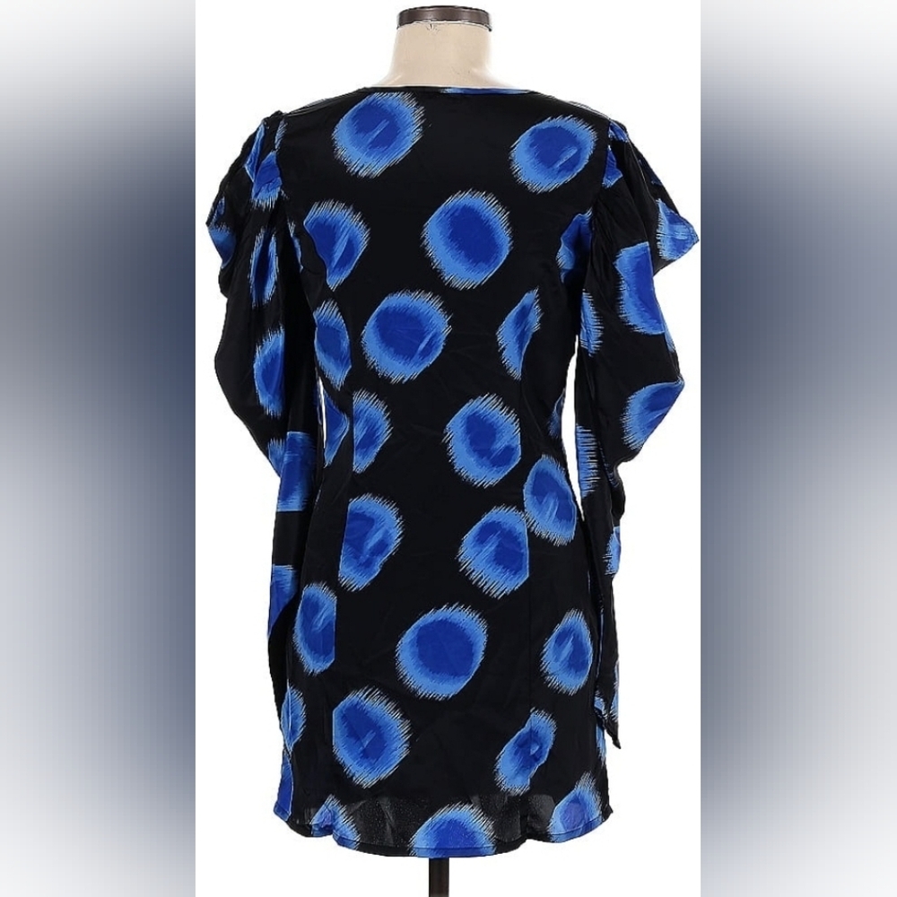 ASOS Blue and Black Zip-Front Dress Sz 6 - Picture 3 of 4